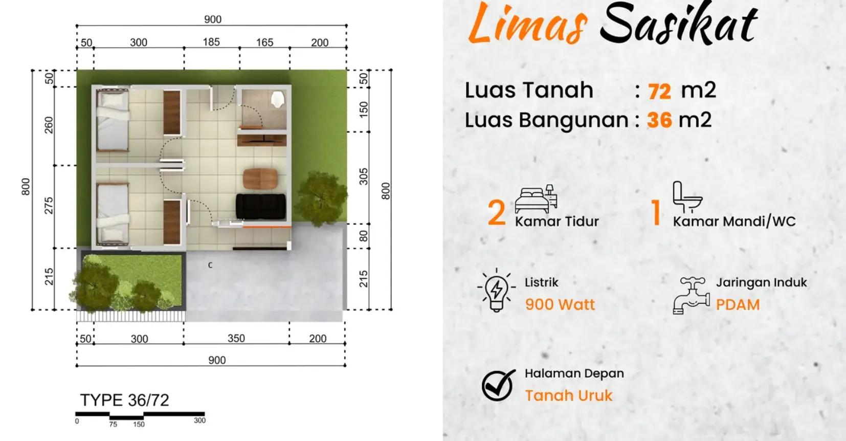 Denah Bangunan Cluster Kindai Mahatama