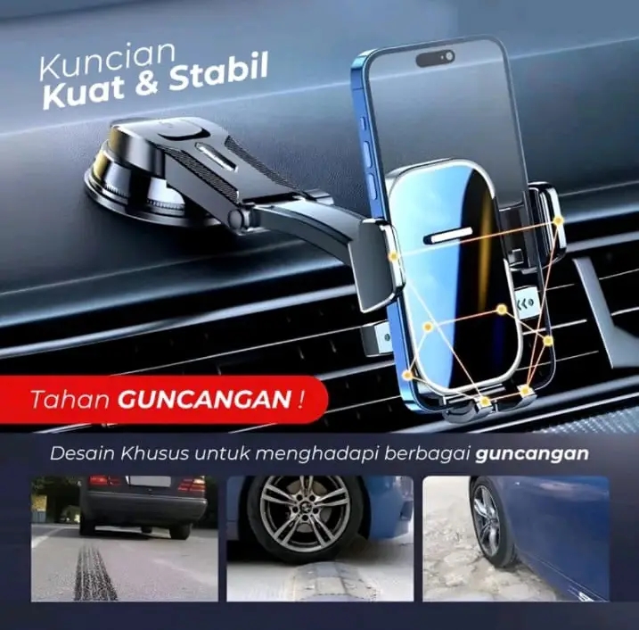 Car Phone Holder Dashboard Kaca Mobil Long Neck 360 Free Rotation